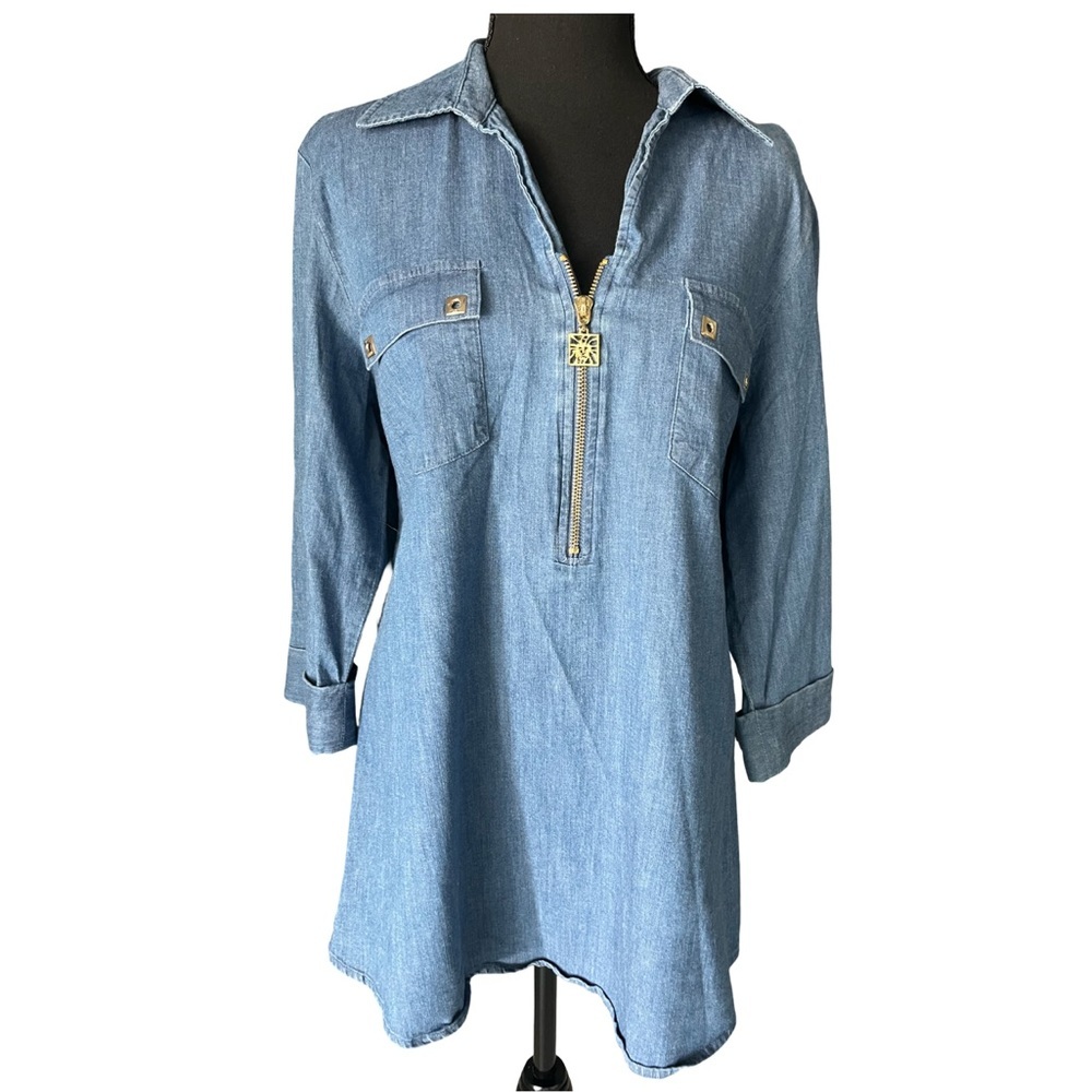 Anne Klein Blue Denim Blouse